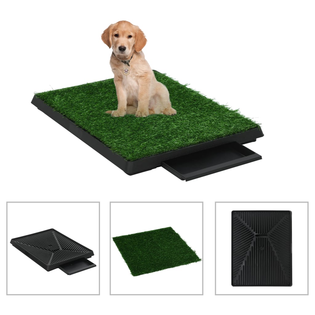 8719883667362_m_en_hd_1 vidaXL Pet Toilet with Tray & Faux Turf Green 63x50x7 cm WC - Image 1