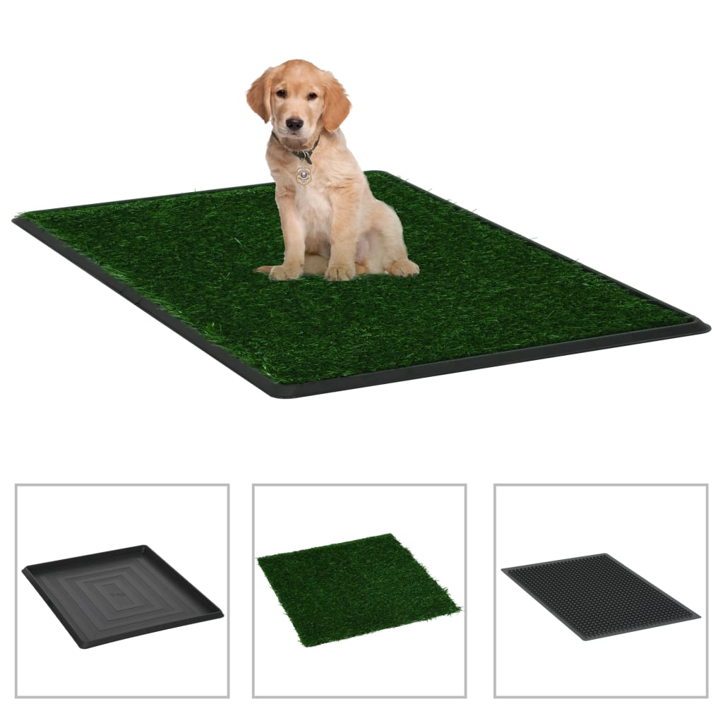 8719883667386_m_en_hd_1 vidaXL Pet Toilet with Tray & Faux Turf Green 64x51x3 cm WC - Image 1