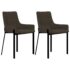 vidaXL Dining Chairs 2 pcs Brown Fabric