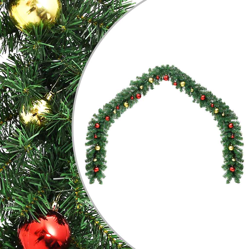 8719883668024_a_en_hd_1 vidaXL Christmas Garland Decorated with Baubles 5 m - Image 1