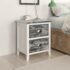 vidaXL Nightstand Grey and White 38x28x45 cm Paulownia Wood