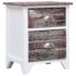 vidaXL Nightstand Brown and White 38x28x45 cm Paulownia Wood