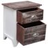 vidaXL Nightstand Brown and White 38x28x45 cm Paulownia Wood - Image 4