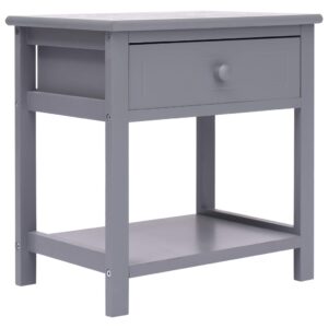 vidaXL Nightstand Grey 40x29x42 cm Paulownia Wood