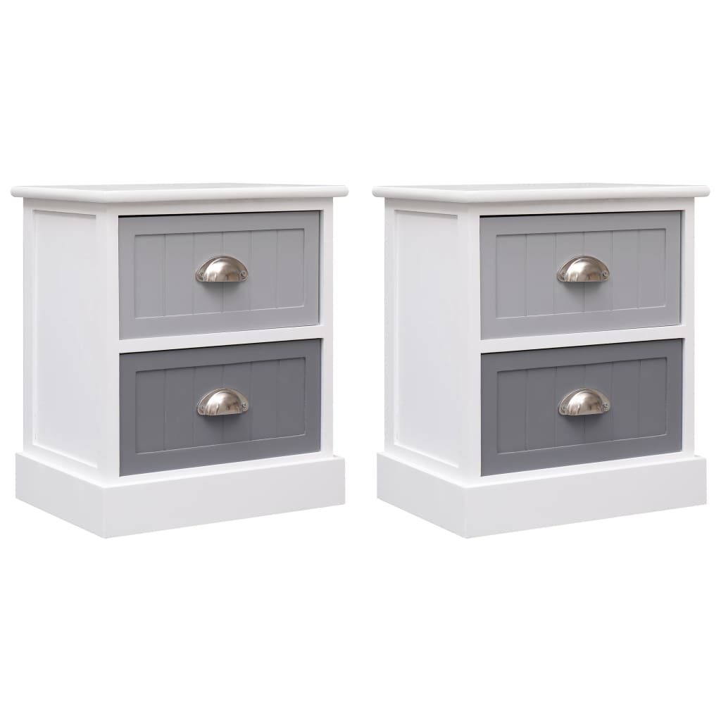 8719883668215_a_en_hd_1 vidaXL Nightstands 2 pcs Grey 38x28x45 cm Paulownia Wood - Image 1