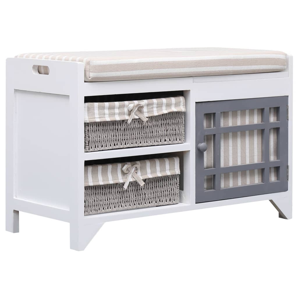 8719883668482_a_en_hd_1 vidaXL Hall Bench White 70x33.5x45 cm Paulownia Wood - Image 1