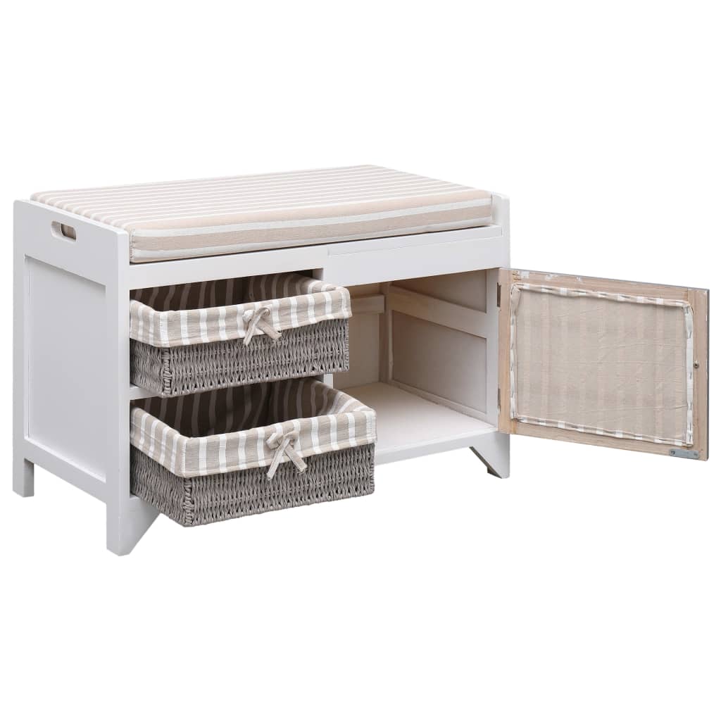8719883668482_g_en_hd_3 vidaXL Hall Bench White 70x33.5x45 cm Paulownia Wood - Image 4