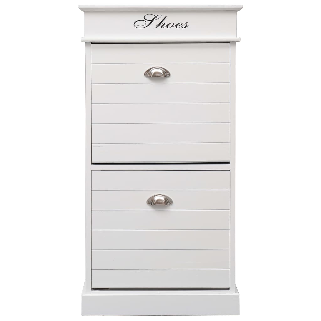 8719883668574_g_en_hd_1 vidaXL Shoe Cabinet White 50x28x98 cm Paulownia Wood - Image 2