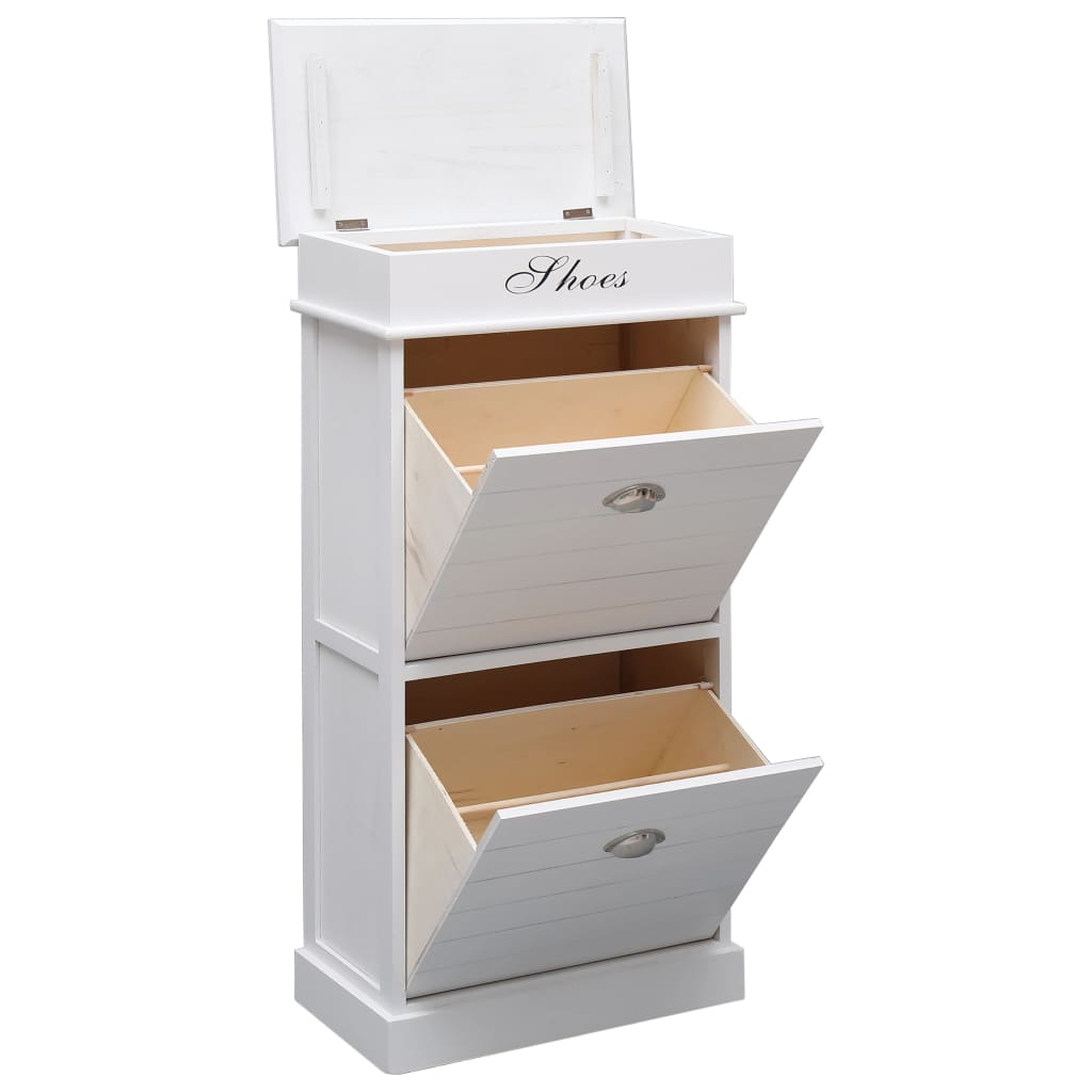 8719883668574_g_en_hd_3 vidaXL Shoe Cabinet White 50x28x98 cm Paulownia Wood - Image 4