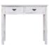 vidaXL Console Table Antique White 90x30x77 cm Wood - Image 4