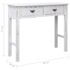 vidaXL Console Table Antique White 90x30x77 cm Wood - Image 9