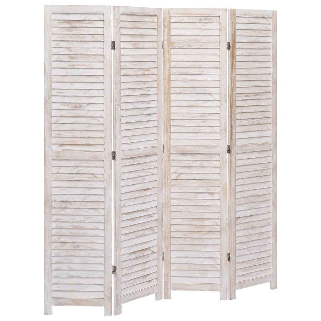 8719883669687_a_en_hd_1 vidaXL 4-Panel Room Divider White 140x165 cm Wood - Image 1