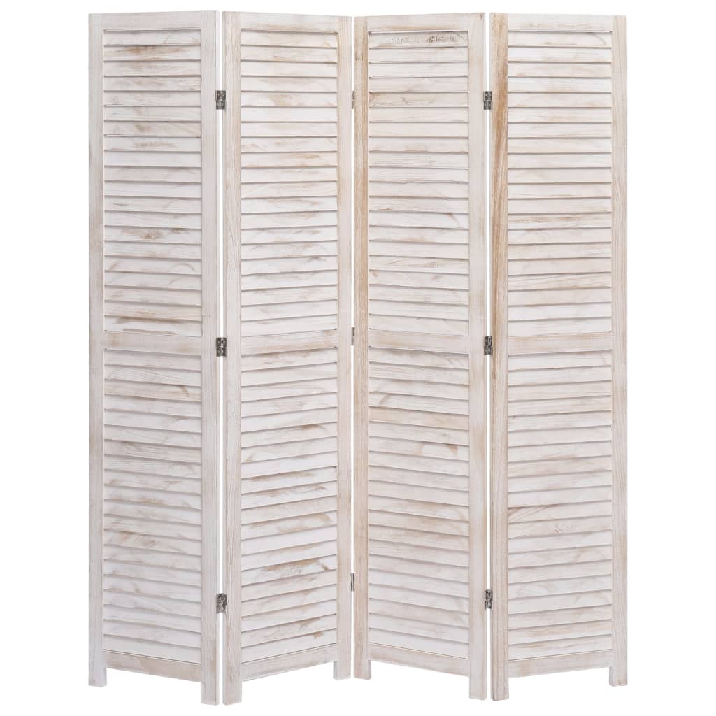 8719883669687_g_en_hd_1 vidaXL 4-Panel Room Divider White 140x165 cm Wood - Image 2