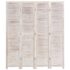 vidaXL 4-Panel Room Divider White 140x165 cm Wood - Image 3