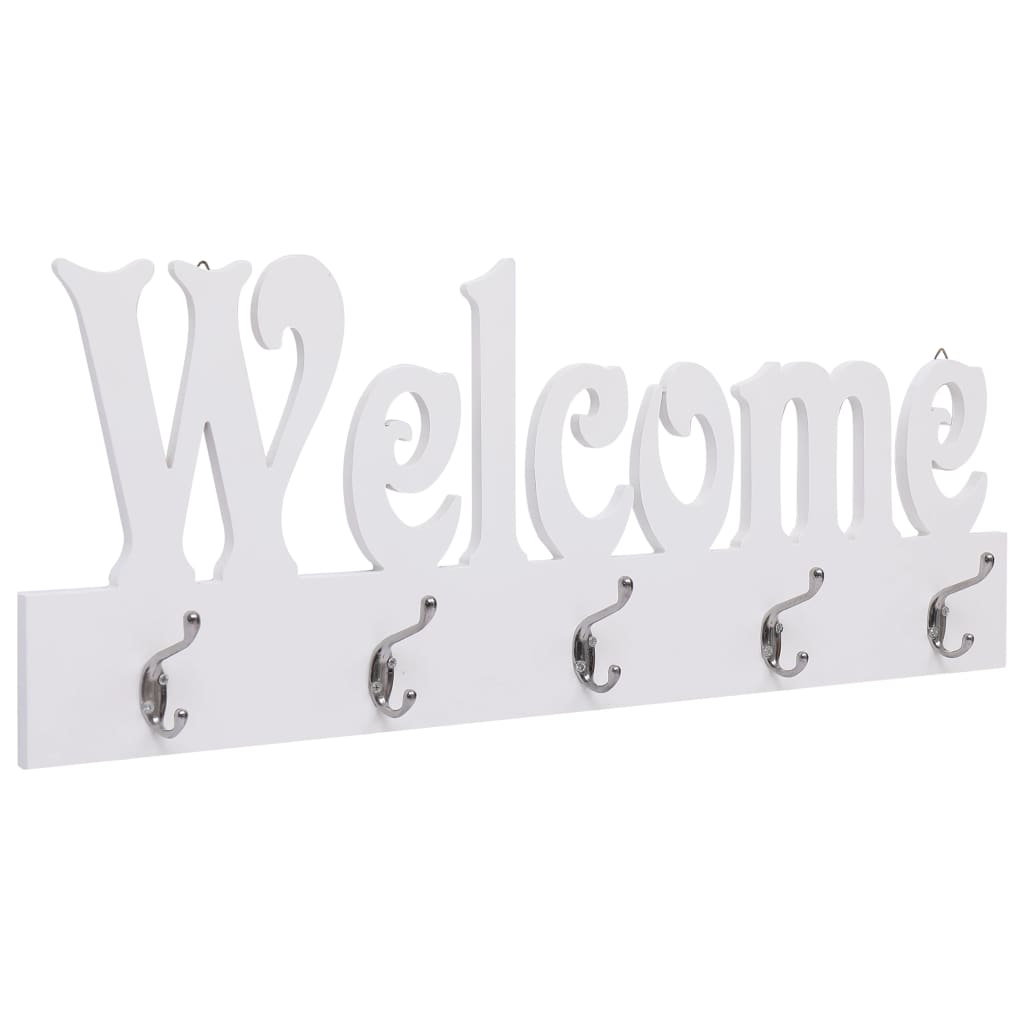 8719883670157_a_en_hd_1 vidaXL Wall Mounted Coat Rack WELCOME White 74x29.5 cm - Image 1