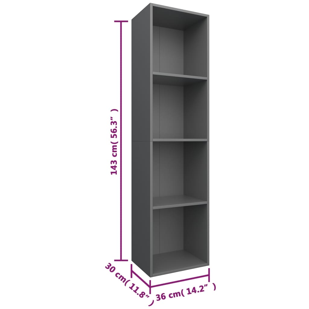 8719883673073_g_en_hd_10 vidaXL Book Cabinet/TV Cabinet Grey 36x30x143 cm Engineered Wood - Image 13