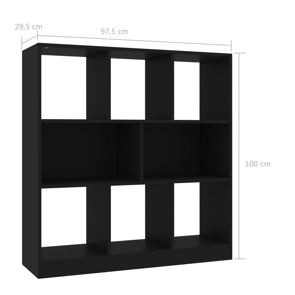 8719883673332_g_en_hd_4 vidaXL Book Cabinet Black 97.5x29.5x100 cm Engineered Wood - Image 7