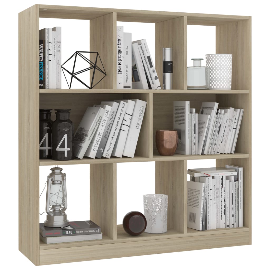 8719883673356_g_en_hd_1 vidaXL Book Cabinet Sonoma Oak 97.5x29.5x100 cm Engineered Wood - Image 4