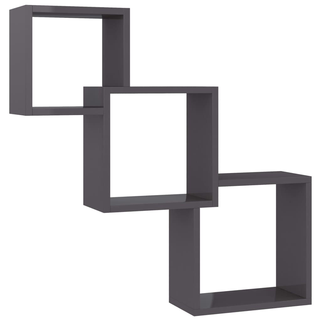 8719883674391_a_en_hd_1 vidaXL Cube Wall Shelves High Gloss Grey 68x15x68 cm Engineered Wood - Image 2