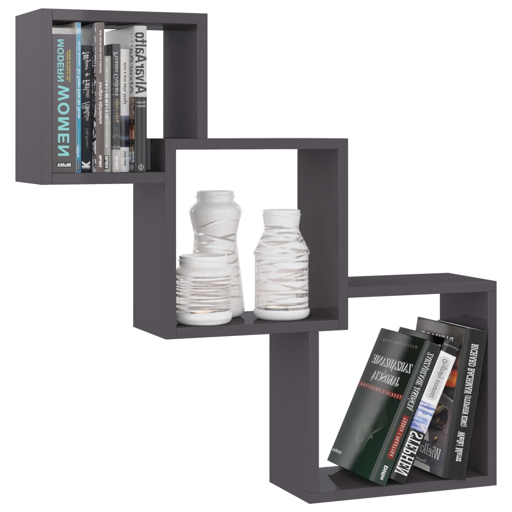 8719883674391_g_en_hd_1 vidaXL Cube Wall Shelves High Gloss Grey 68x15x68 cm Engineered Wood - Image 3