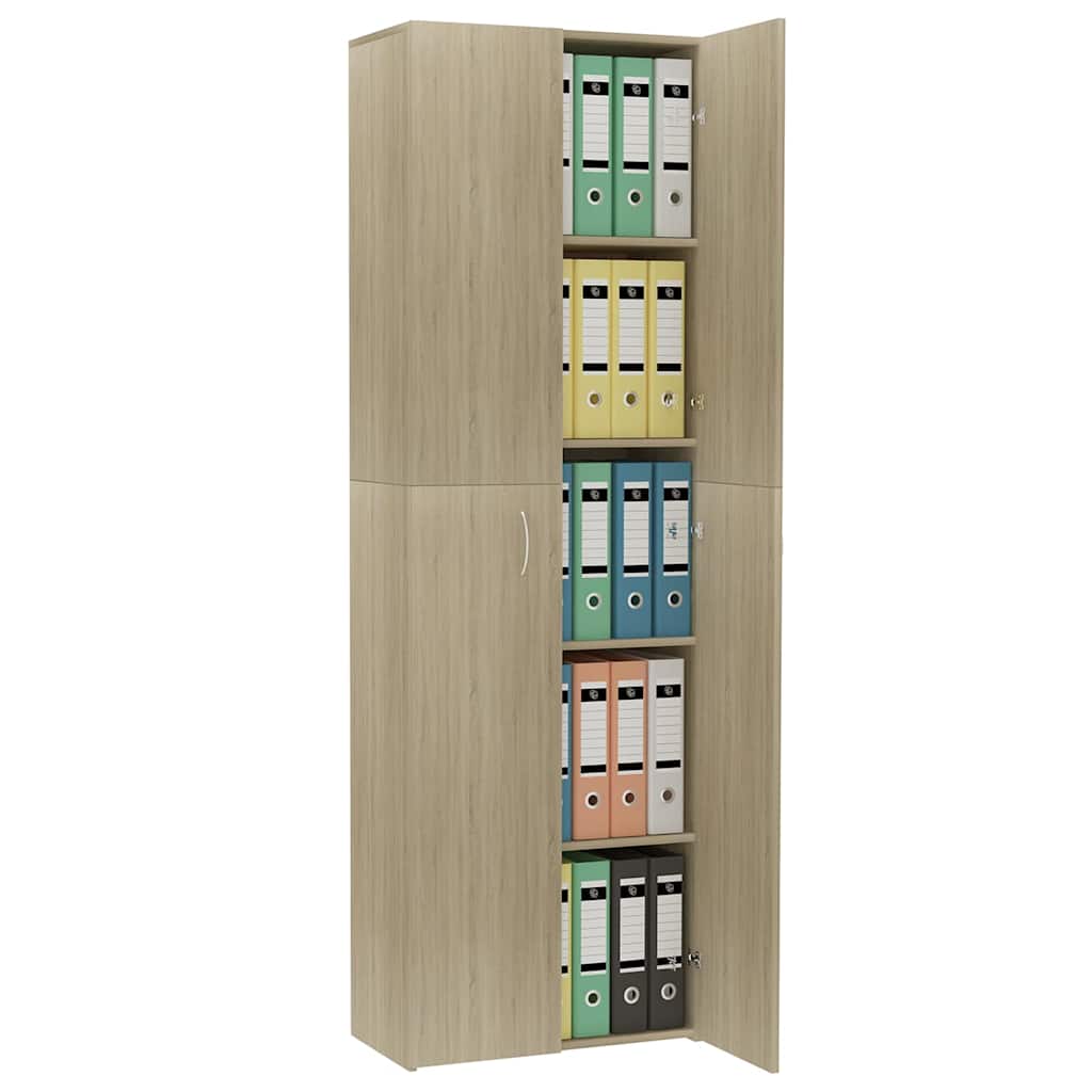 8719883674612_g_en_hd_2 vidaXL Office Cabinet Sonoma Oak 60x32x190 cm Engineered Wood - Image 5