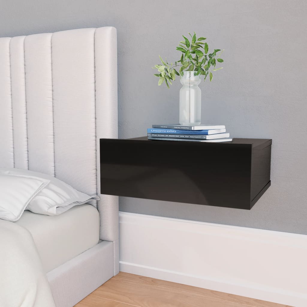 8719883674827_m_en_hd_1 vidaXL Floating Nightstands 2 pcs High Gloss Black 40x30x15 cm Engineered Wood - Image 1