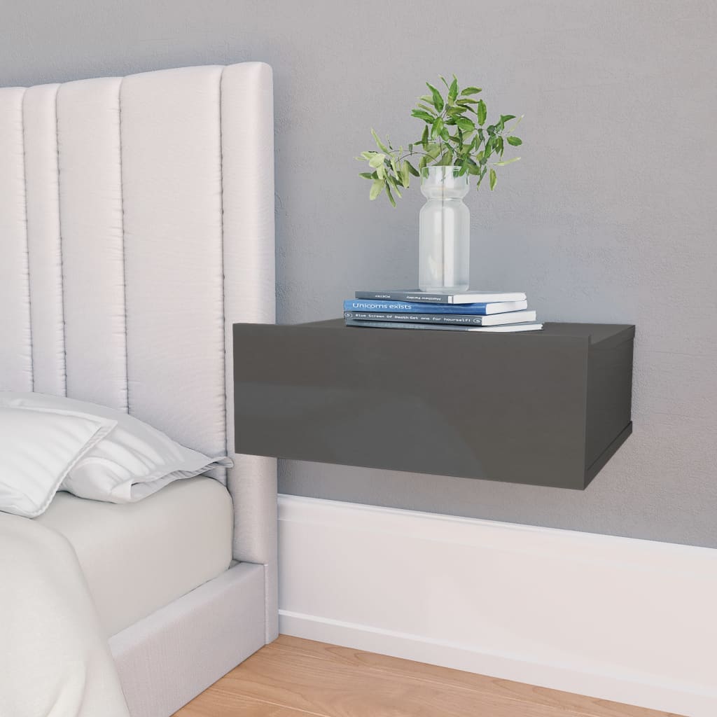 8719883674834_m_en_hd_1 vidaXL Floating Nightstand High Gloss Grey 40x30x15 cm Engineered Wood - Image 1