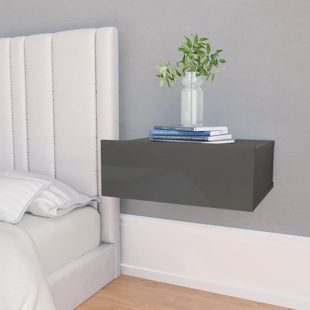 8719883674841_m_en_hd_1 vidaXL Floating Nightstands 2 pcs High Gloss Grey 40x30x15 cm Engineered Wood - Image 1