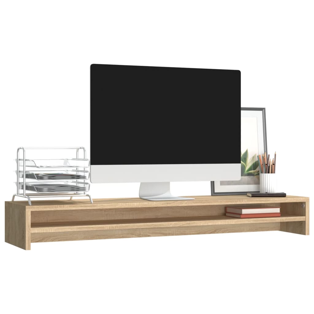 8719883674971_g_en_hd_1 vidaXL Monitor Stand Sonoma Oak 100x24x13 cm Engineered Wood - Image 3
