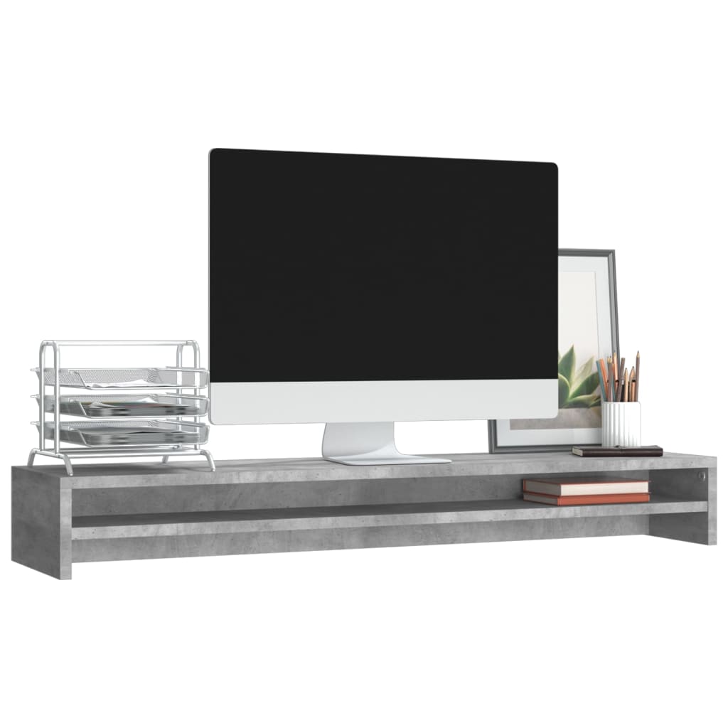 8719883674988_g_en_hd_1 vidaXL Monitor Stand Concrete Grey 100x24x13 cm Engineered Wood - Image 3