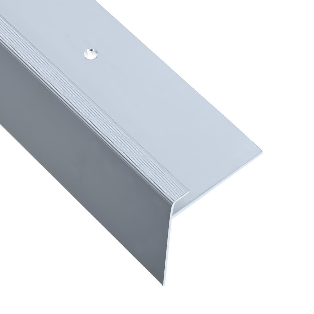 8719883675862_g_en_hd_1 vidaXL F-shape Stair Nosings 15 pcs Aluminium 100 cm Silver - Image 2