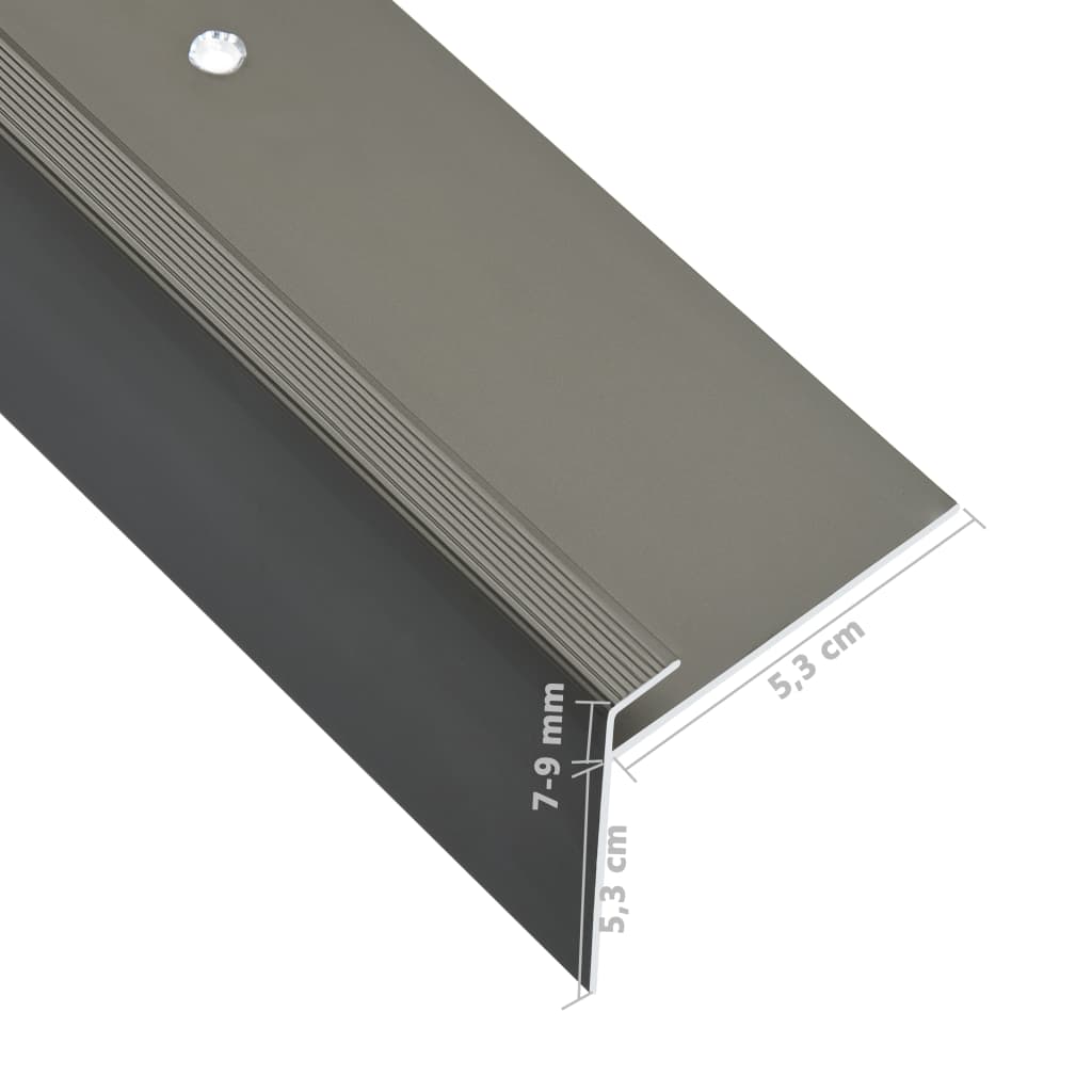 8719883675886_g_en_hd_4 vidaXL F-shape Stair Nosings 15 pcs Aluminium 90 cm Brown - Image 5