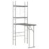 vidaXL 3 Piece Folding Dining Set with Storage Rack MDF and Steel Black - Image 3
