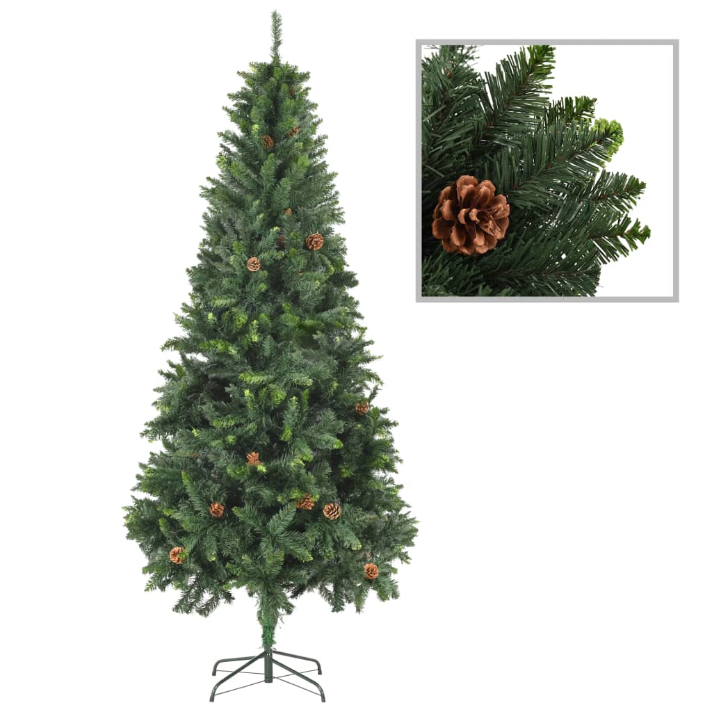 8719883680620_a_en_hd_1 vidaXL Artificial Christmas Tree with Pine Cones Green 210 cm - Image 1