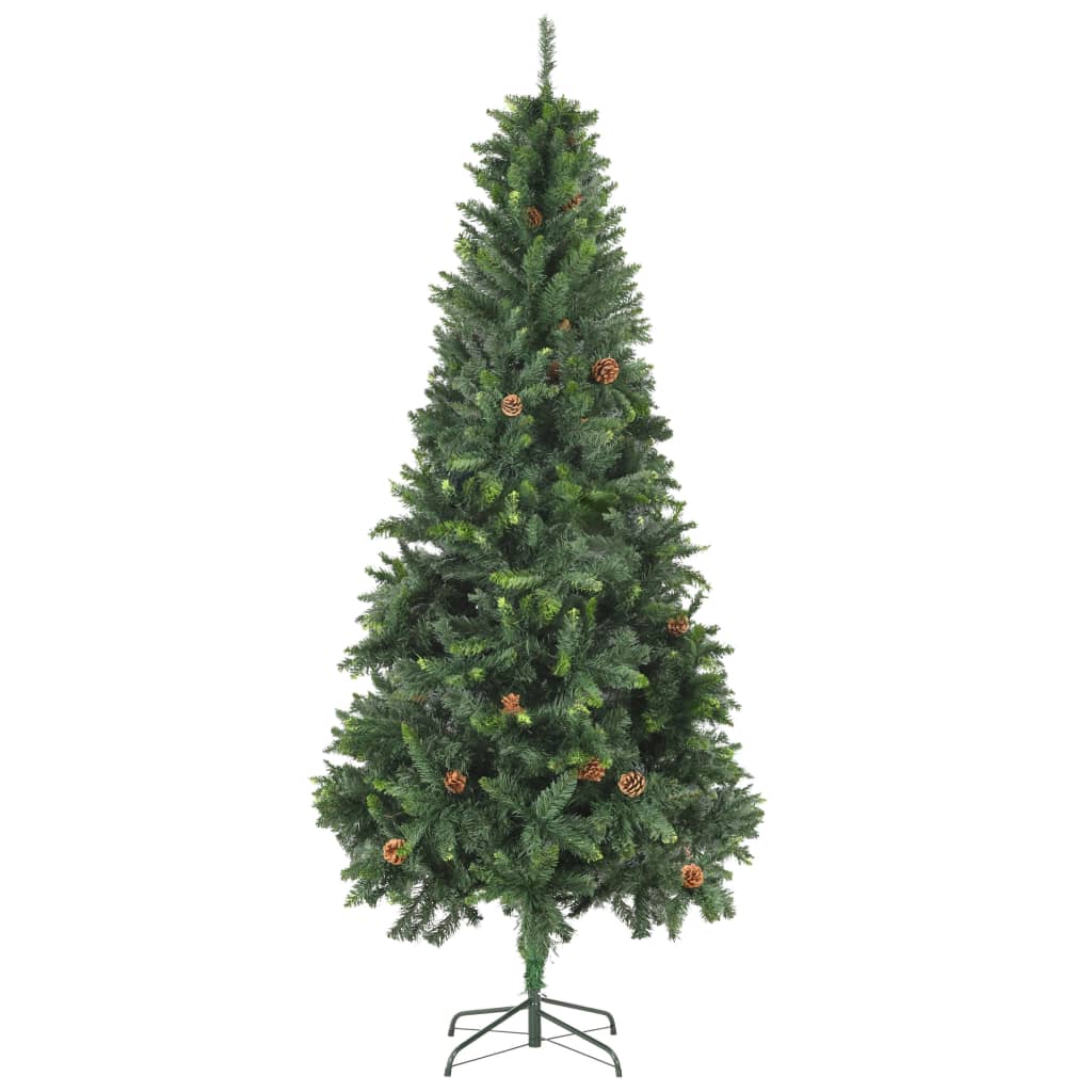 8719883680620_g_en_hd_1 vidaXL Artificial Christmas Tree with Pine Cones Green 210 cm - Image 2