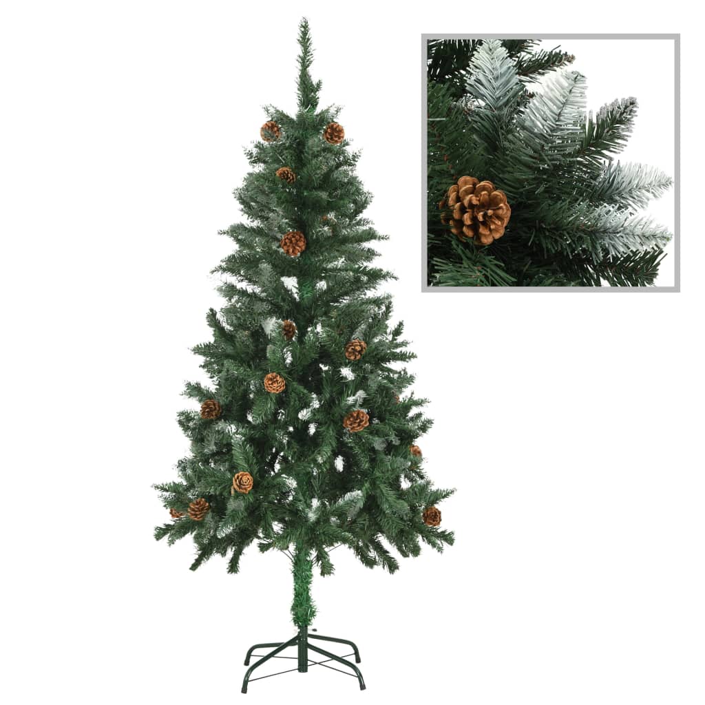 8719883680637_a_en_hd_1 vidaXL Artificial Christmas Tree with Pine Cones and White Glitter 150 cm - Image 1