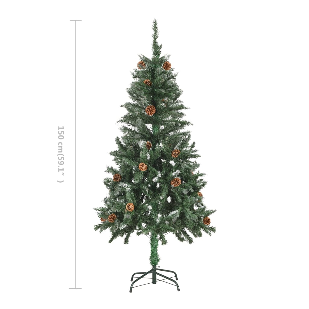 8719883680637_g_en_hd_6 vidaXL Artificial Christmas Tree with Pine Cones and White Glitter 150 cm - Image 7