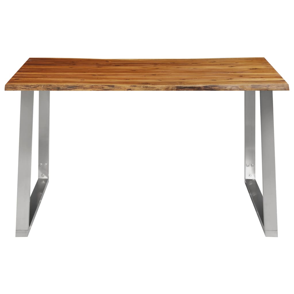 8719883680996_g_en_hd_1 vidaXL Dining Table 140x80x75 cm Solid Acacia Wood and Stainless Steel - Image 2