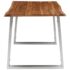 vidaXL Dining Table 140x80x75 cm Solid Acacia Wood and Stainless Steel - Image 4