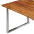 vidaXL Dining Table 140x80x75 cm Solid Acacia Wood and Stainless Steel - Image 5