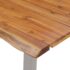 vidaXL Dining Table 140x80x75 cm Solid Acacia Wood and Stainless Steel - Image 6