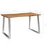 vidaXL Dining Table 140x80x75 cm Solid Acacia Wood and Stainless Steel - Image 7