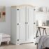 vidaXL Wardrobe Mexican Pine Corona Range 2 Doors White - Image 2