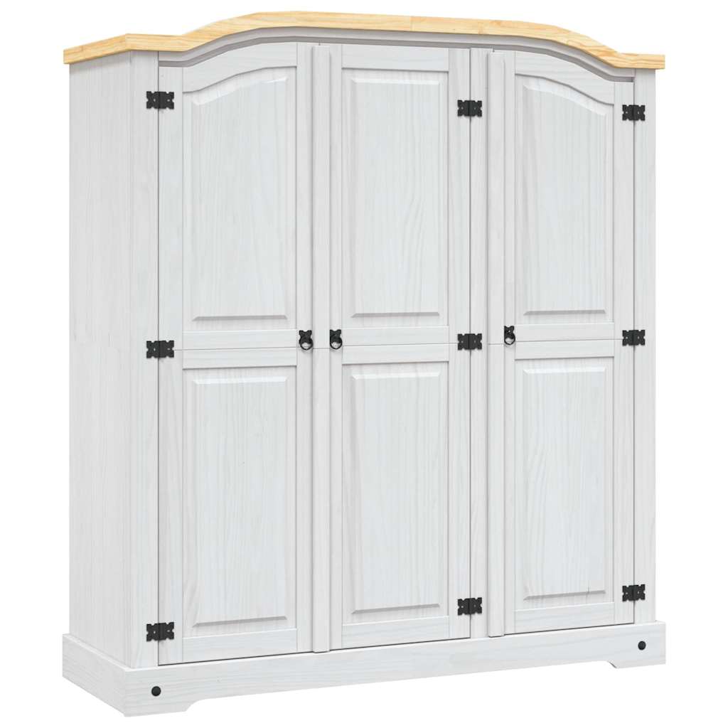 8719883681917_a_en_hd_1 vidaXL Wardrobe Mexican Pine Corona Range 3 Doors White - Image 1