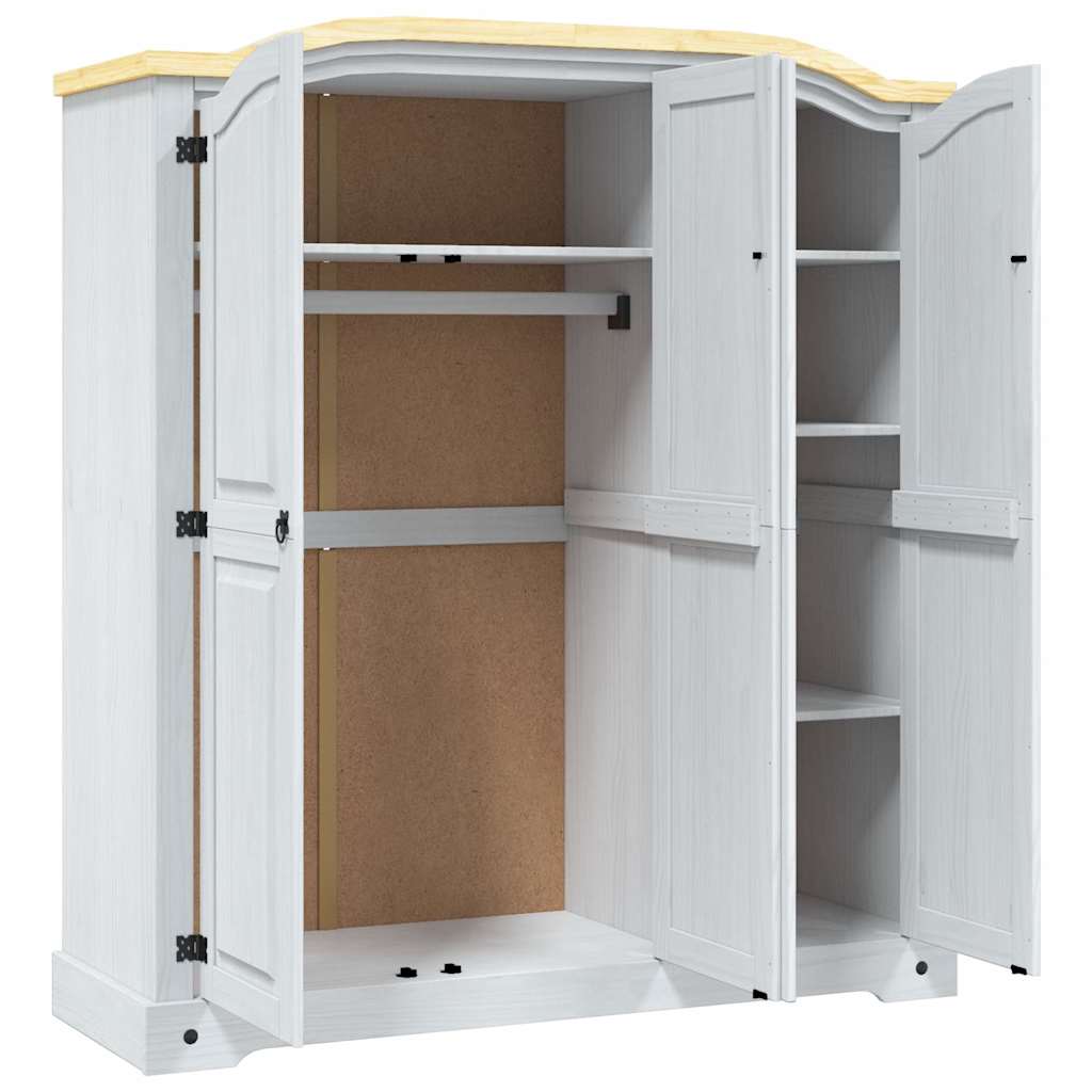 8719883681917_g_en_hd_5 vidaXL Wardrobe Mexican Pine Corona Range 3 Doors White - Image 7