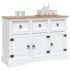 vidaXL Sideboard Solid Mexican Pinewood Corona Range White 132x43x78 cm - Image 4