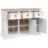vidaXL Sideboard Solid Mexican Pinewood Corona Range White 132x43x78 cm - Image 8