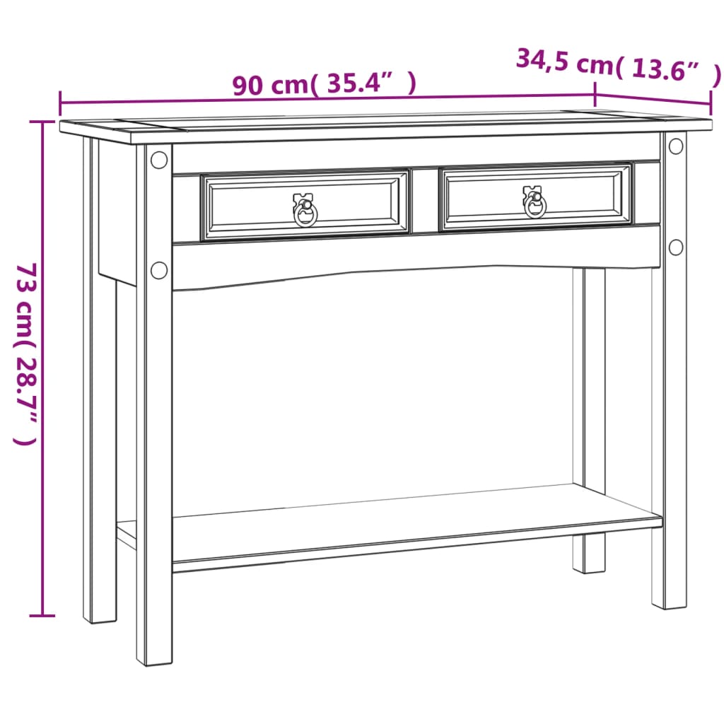 8719883682150_g_en_hd_7 vidaXL Console Table Mexican Pine Corona Range White 90x34.5x73 cm - Image 10