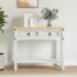 vidaXL Console Table Mexican Pine Corona Range White 90x34.5x73 cm