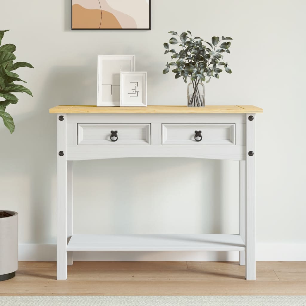 8719883682150_m_en_hd_1 vidaXL Console Table Mexican Pine Corona Range White 90x34.5x73 cm - Image 1